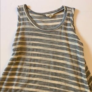 Grey and White Crochet Tank (girls 14-16) PQLA